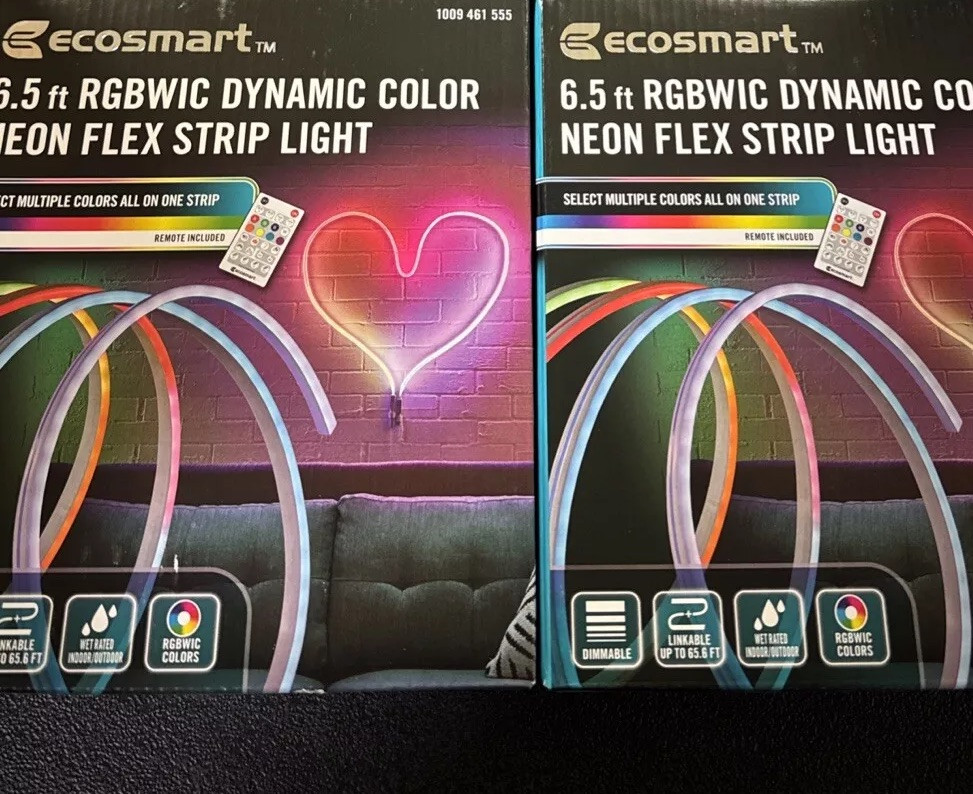 3-PK- 6.5 ft. Color Changing Linkable LED Neon Flex Strip Light Remote Control