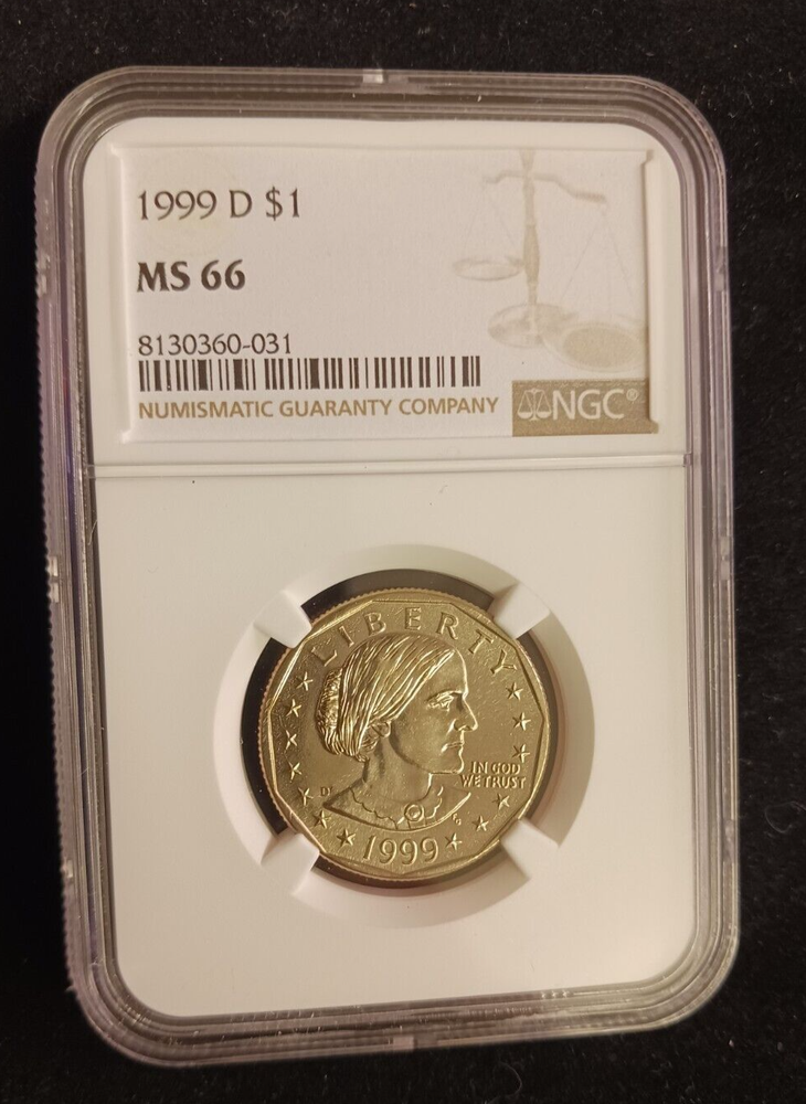 1999(D) NGC MS 66 Susan B. Anthony Dollar Coins
