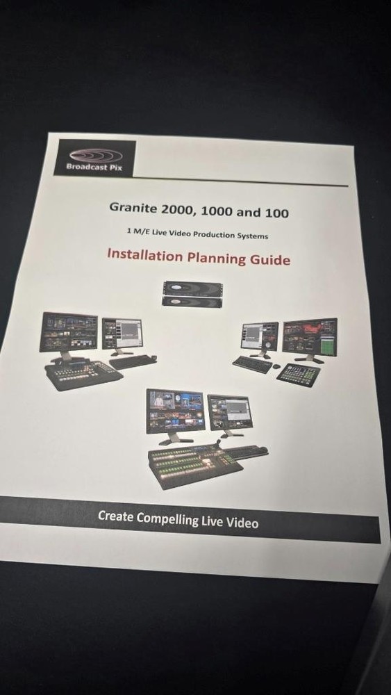 Broadcast Pix Granite 2 M/E Broadcast Switcher 2000 Panel and Playback Server