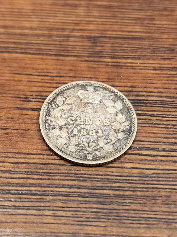 1881H Canada 5 Cents Silver Coin
