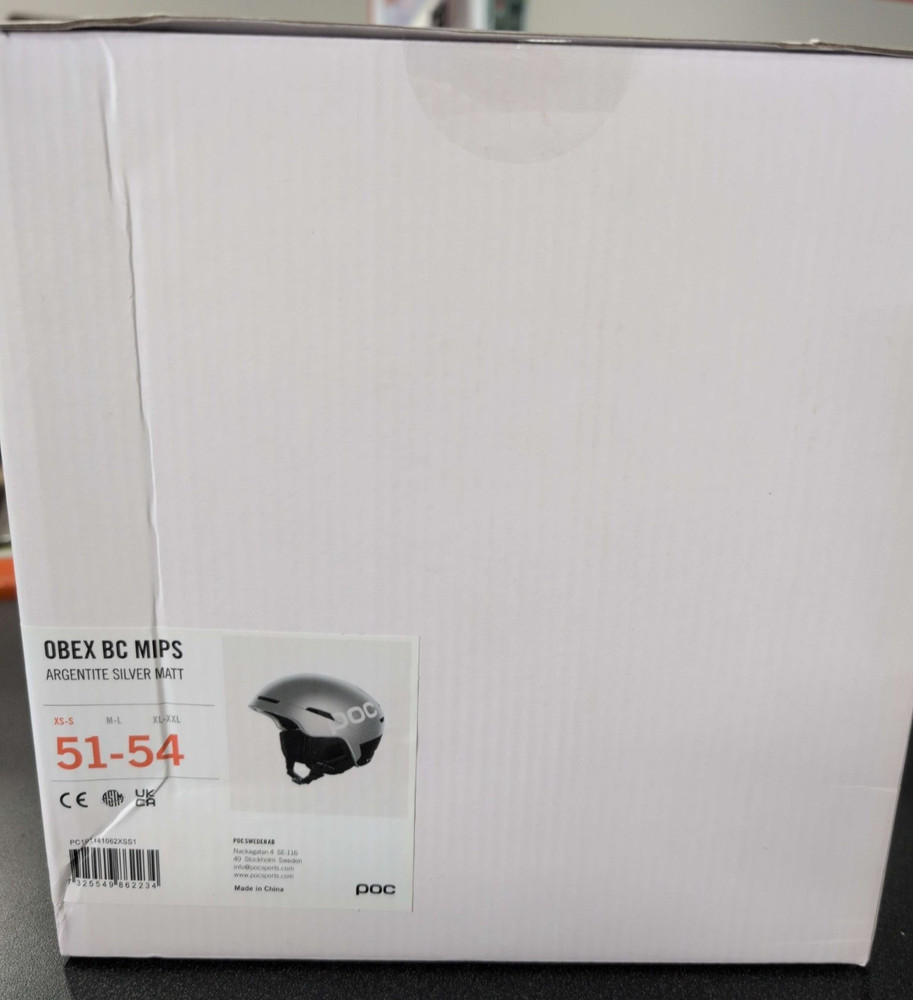 POC Obex BC MIPS- Argentite Silver Matte- 51-54- NEW
