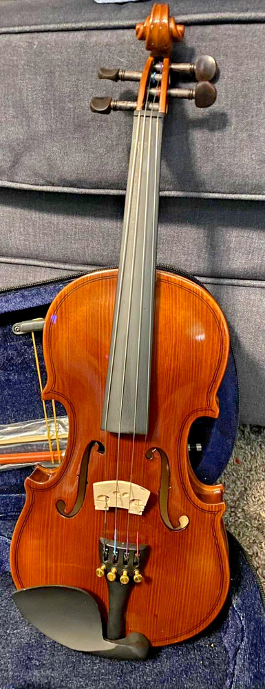 Pyle 1/4 Size Beginner Violin Starter Kit w/ Travel Case & Bow Extra Strings