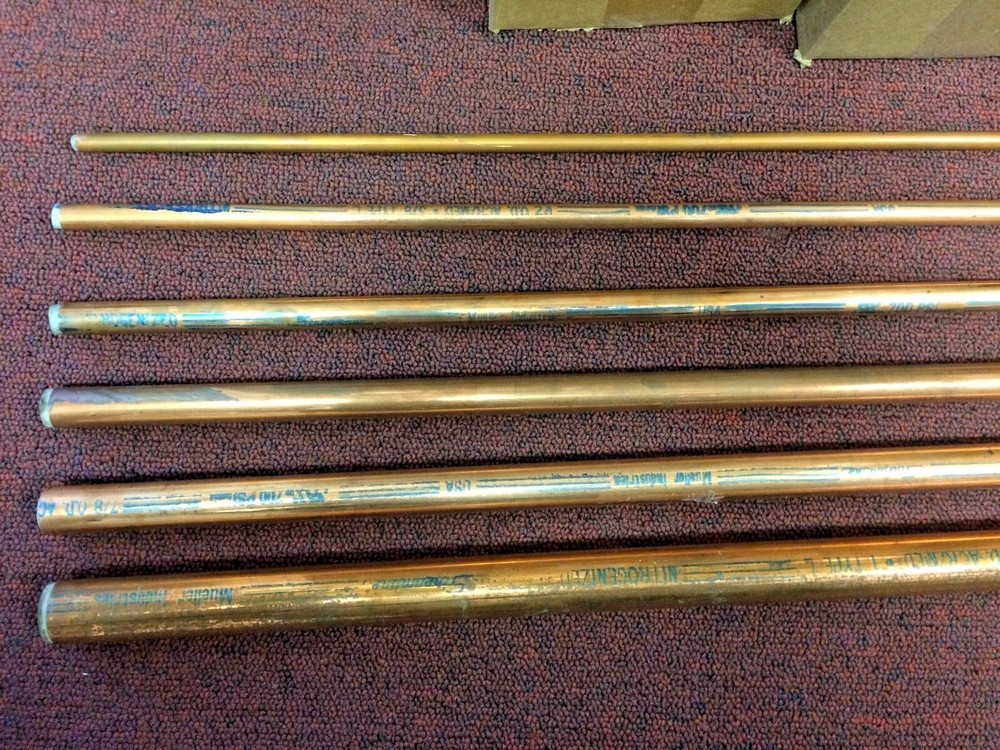 Copper Tube, 12" Piece 1-1/8" O.D. ACR Hard Drawn Copper