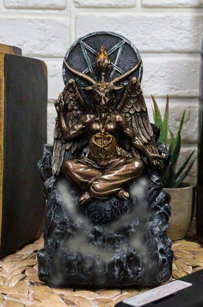 Ebros Sabbatic Goat Baphomet Pentagram Sigil Backflow Cone Incense Burner