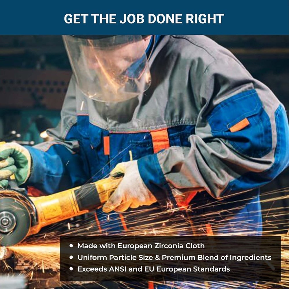 Versatile 4.5" Zirconia Grinding Discs - 40 Grit for Angle Grinder Efficiency