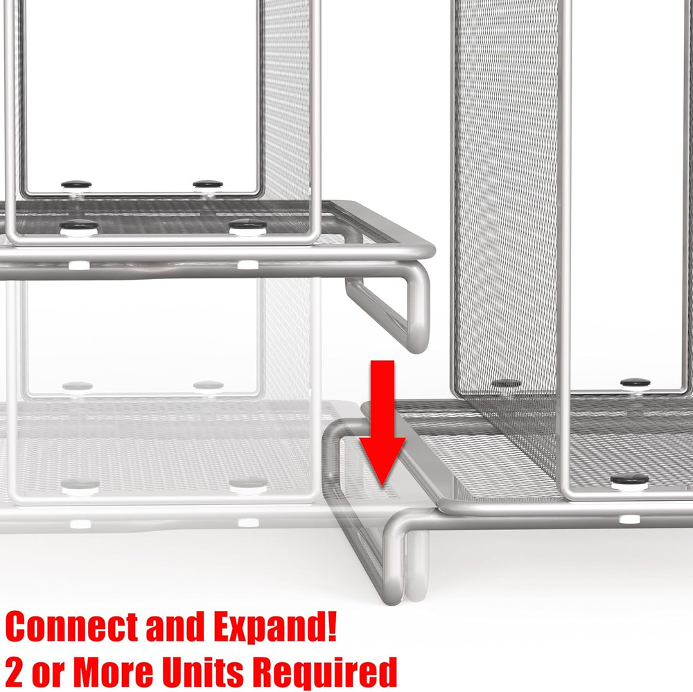 Expandable 5 Section Upright File Sorter Organizer, Silver