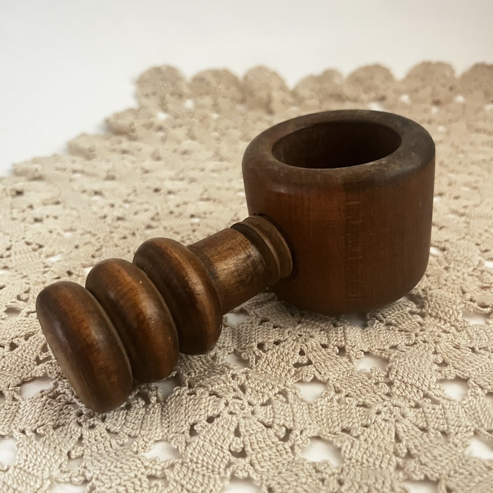 Vintage Nutcracker Wooden Primitive Corkscrew Walnut
