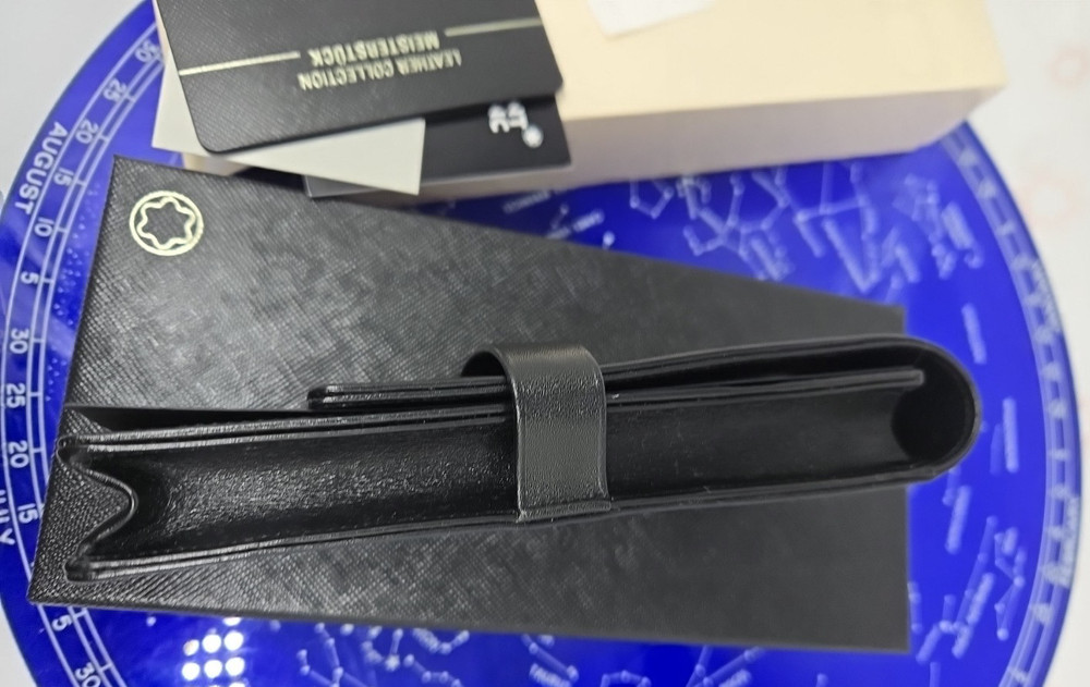 $290 MSRP - Montblanc 14311 Two 2-Pen Pouch Siena