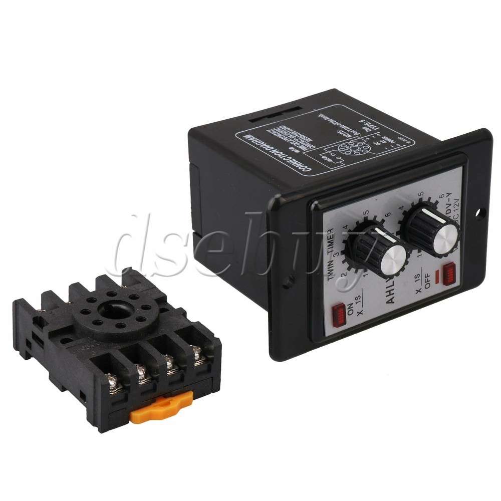 DC 12V Delay Timer Repeat Cycle Time Relay Adjustable 0-6s 5A Contact