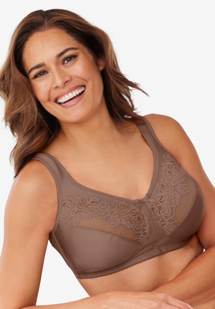 Comfort Choice Women's Plus Size Lace Minimizer Bra