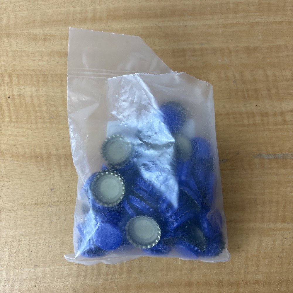 LD Carlson Blue Oxygen Barrier Crown Caps - Opened Bag, Around 100 Caps Left