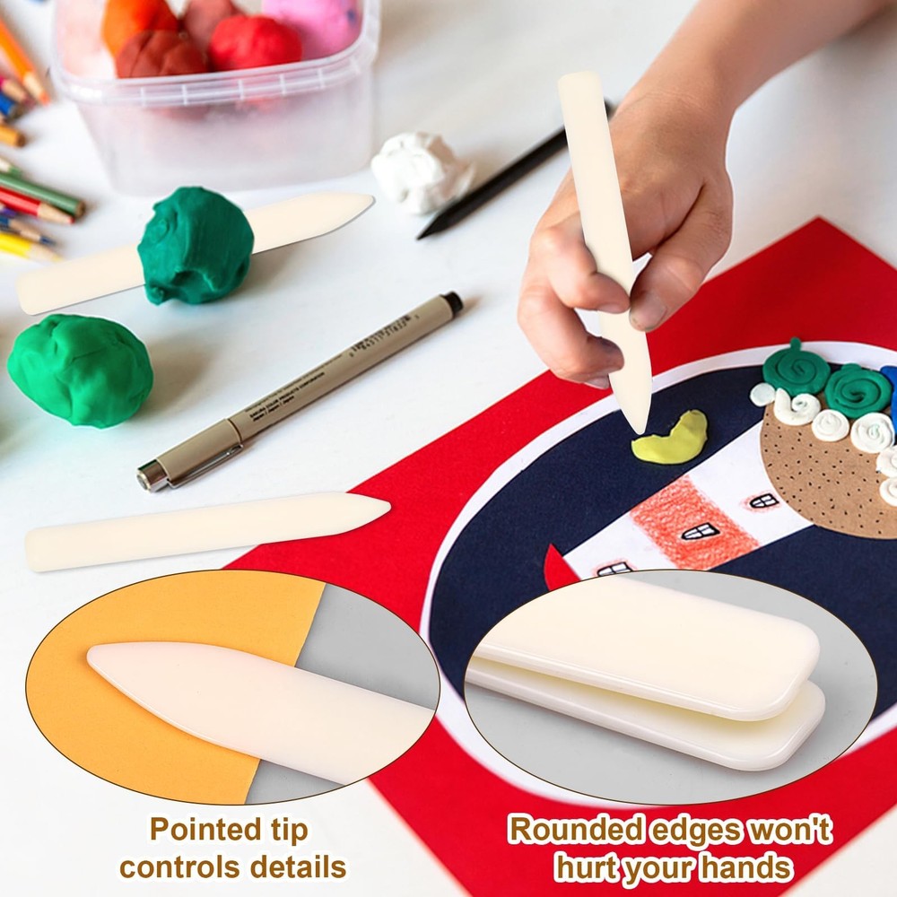 20 Pack Bone Folder Tool Plastic Crafts Scoring Folding White