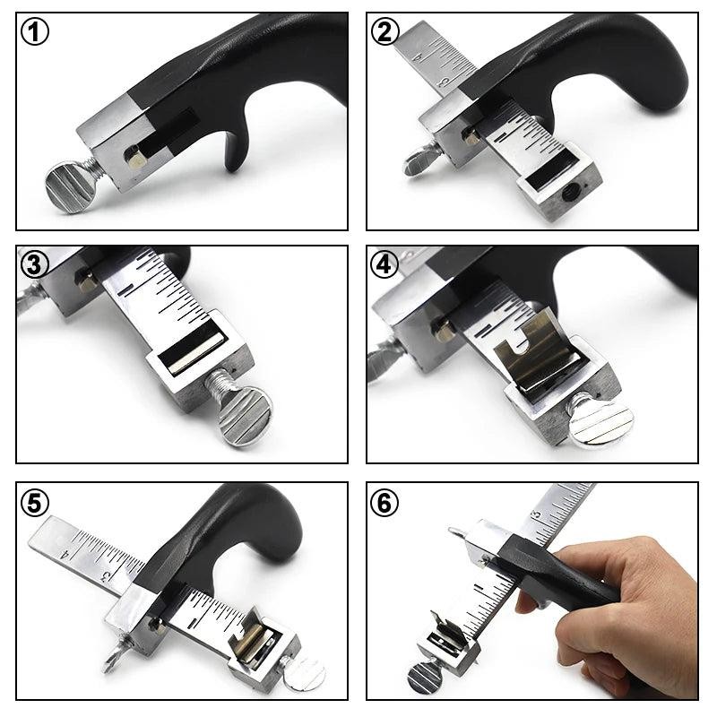 QJH Professional Sharp Leather Strap String Belt Cutter Adjustable DIY Hand Cutt