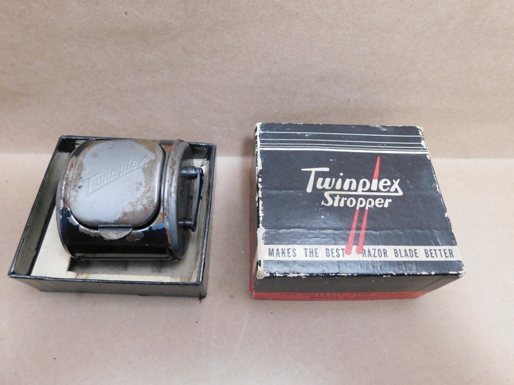 Twinplex Safety Razor Stropper 1920's Vintage Sharpener Original Box