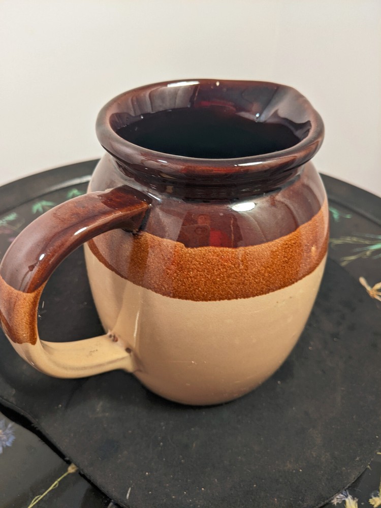 Redware Tri tone Glazed Pitcher 5 1/2 in