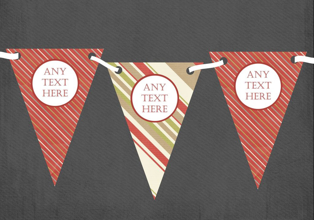 Stripy Personalised Christmas Decoration Bunting