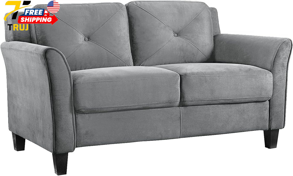 57.9" Loveseat Transitional Modern Pocket Coil Comfort Easy Assembly Microfiber