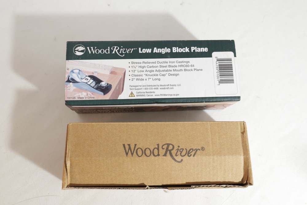 WOOD RIVER LOW ANGLE BLOCK PLANE ADJUSTABLE MOUTH WITH ORIGINAL BOX GREAT SHAPE