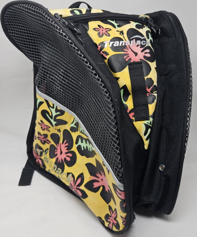 Transpack Ice Skate Backpack Yellow Floral