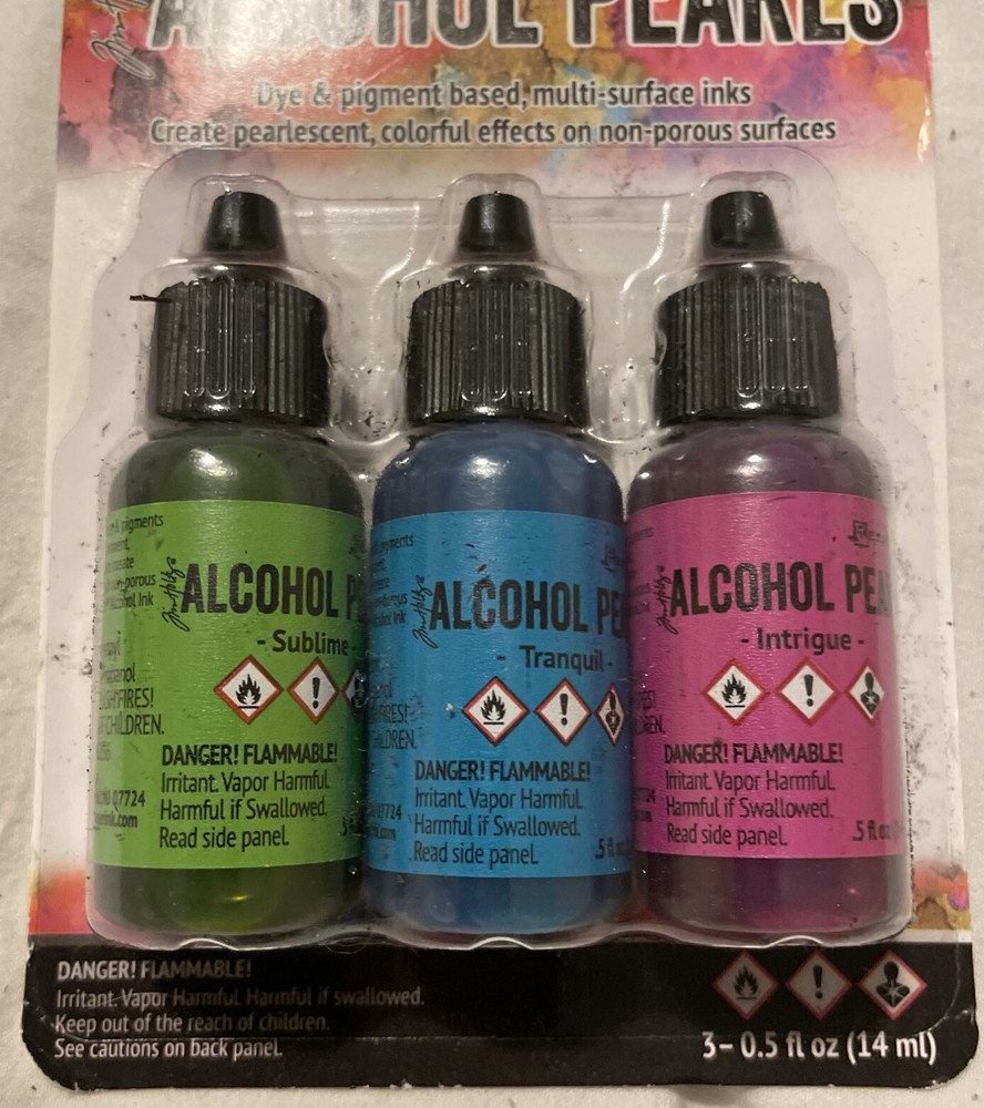 Alcohol Pearls Dye & Pigment Based, Multi-Surface Inks-Sublime/Tranquil/Intrigue
