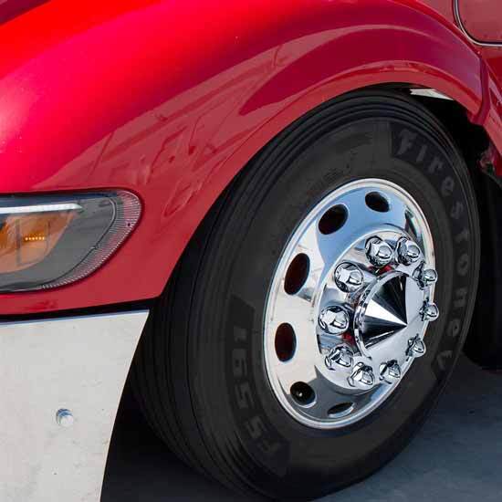 Chrome Push On 33 MM Nut Covers With Flange, Bullet Style - 20 Pack