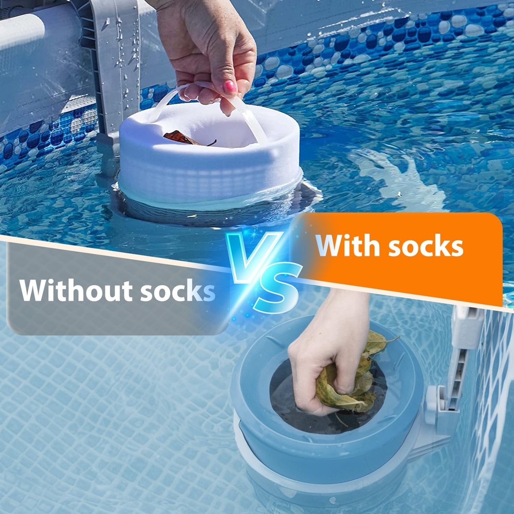 Skimmer Socks 20 Pack Reusable Filter Socks for Skimmer Baskets