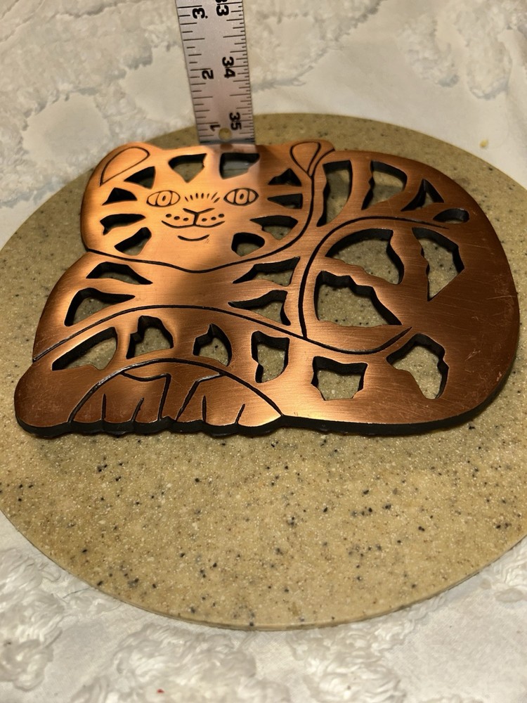 Copper, Figural Cat Trivet or Teapot stand