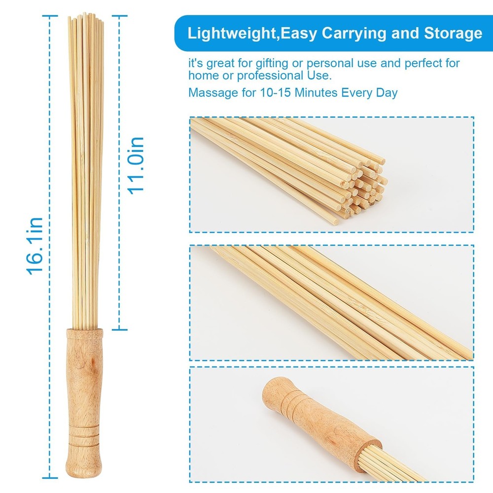 2PCS Bamboo Massage Sticks,Bamboo Therapy Massage Body Tool for Rel... Fast Ship