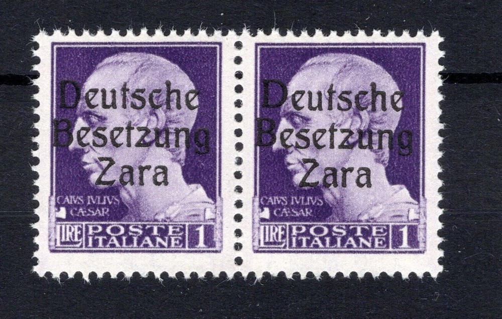 Zara 1943 - Lira 1 - Pair 2 Different Types New ** MNH