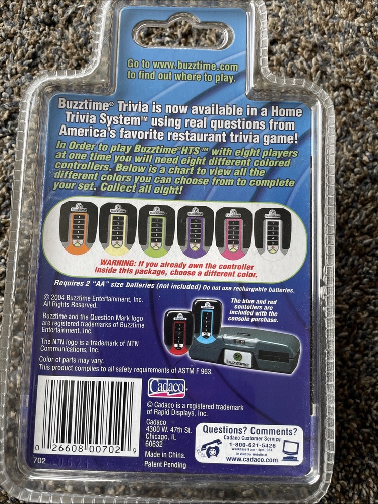 Cadaco Buzztime Home Trivia System Wireless Controller - Orange