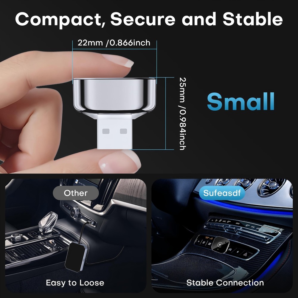 USB Auto Wireless CarPlay Adapter For iPhone Apple Wireless Dongle Plug ＆ Play
