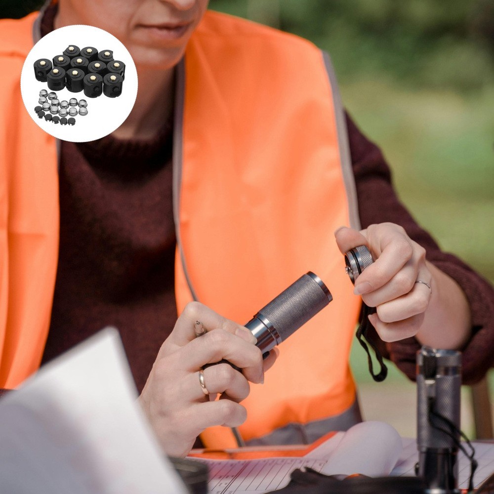 12 Sets Flashlight Hat Cap Button Switch Waterproof End Protective