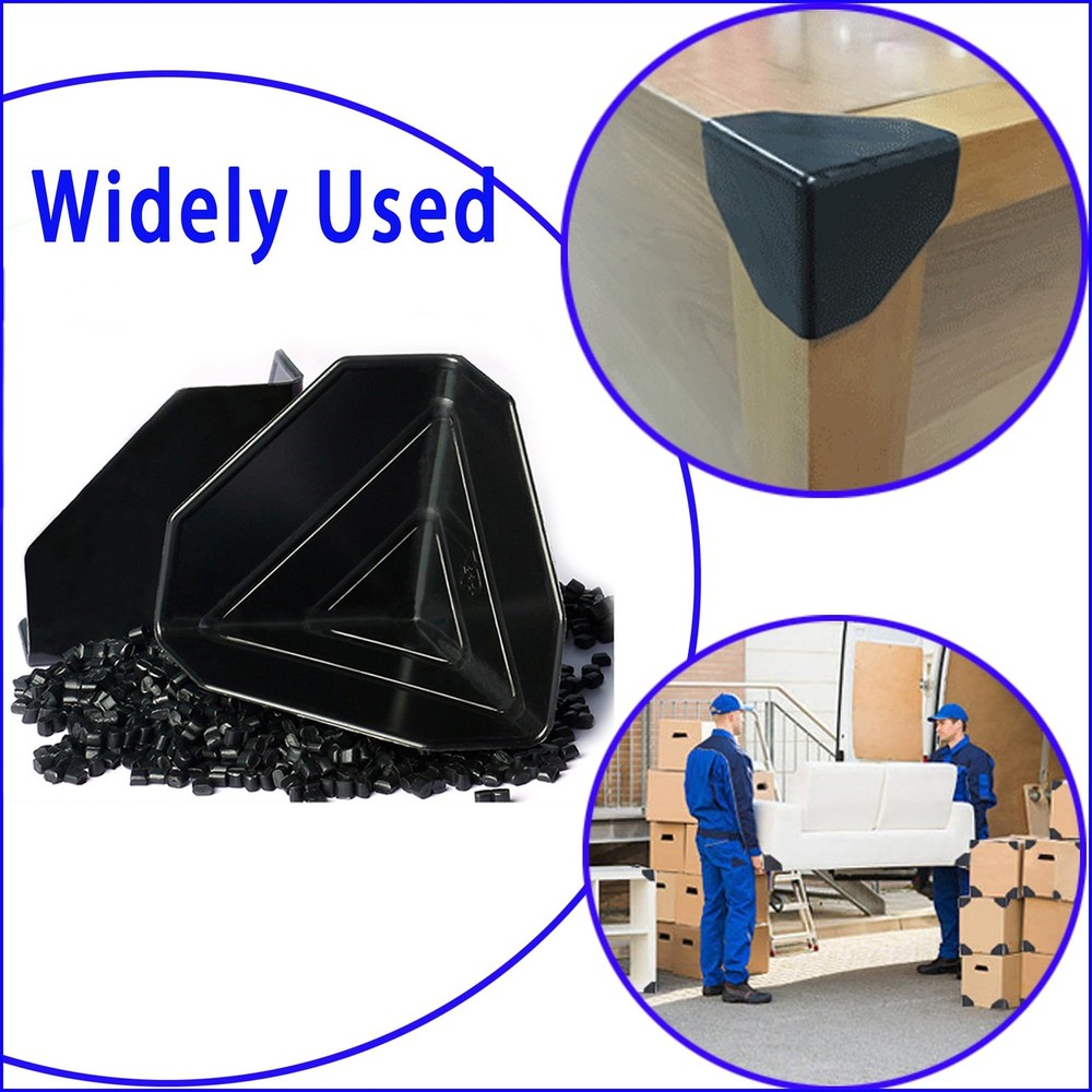 80 Pack Shipping Box Corner Protectors Plastic Packaging Edge Black