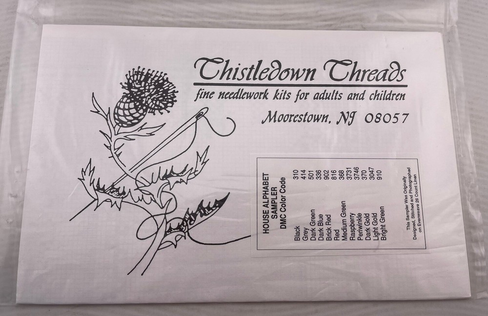 Thistledown Threads "House and Alphabet Sampler" Pattern