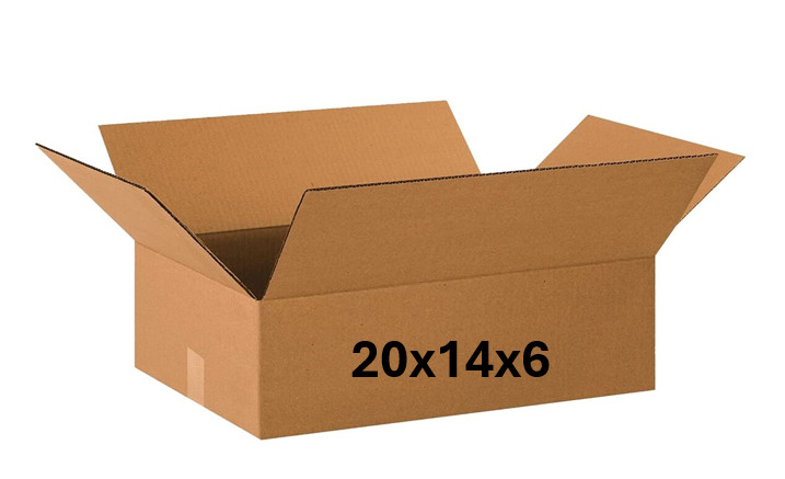 20" x 14" x 6" CARDBOARD BOX - 200 lb - SINGLE BOX