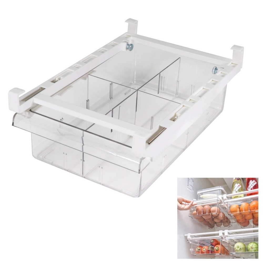 Fridge Drawer Organizer, Refrigerator Organizer Bins, Pull Out with Handle, S...