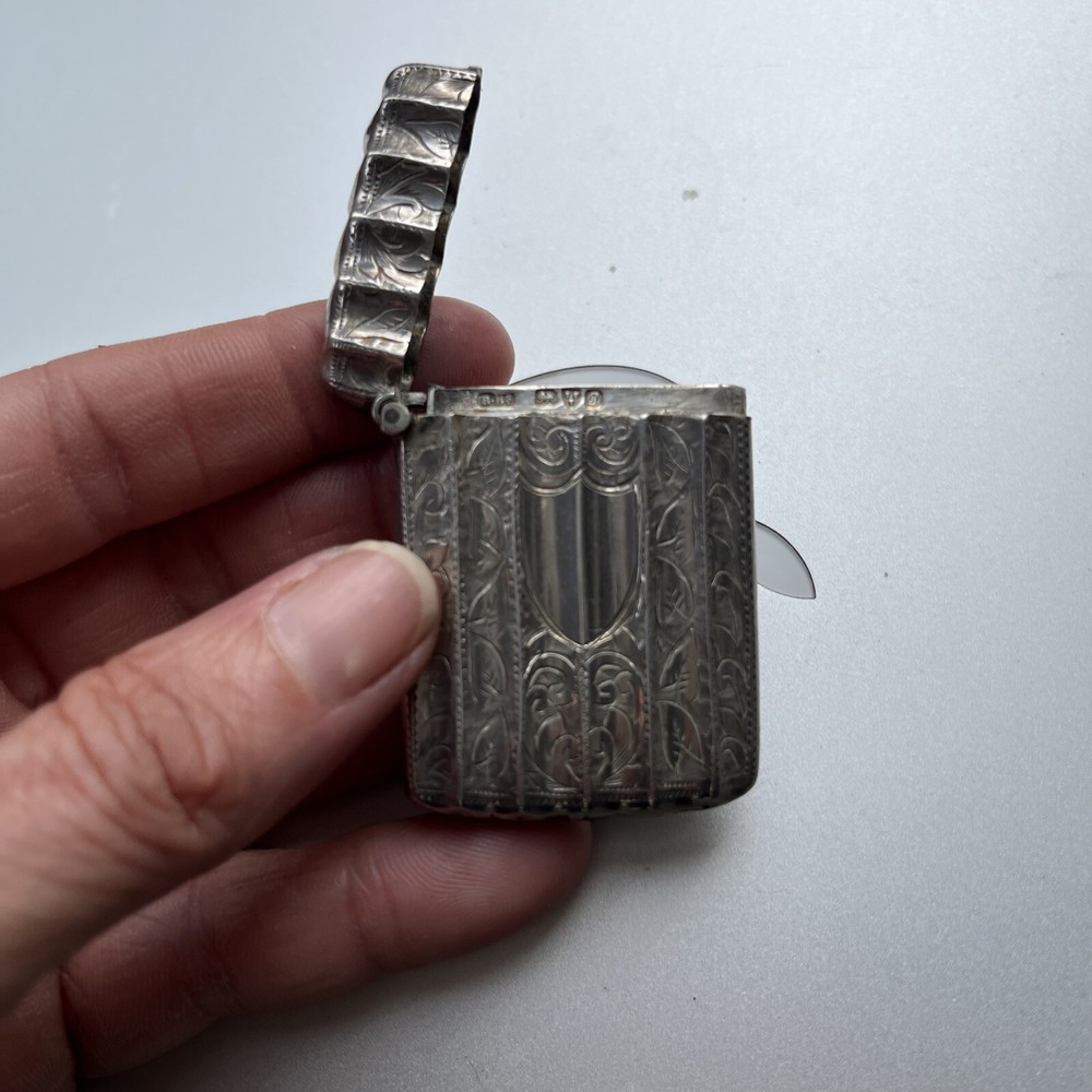 solid silver match case Stunning Antique Rare