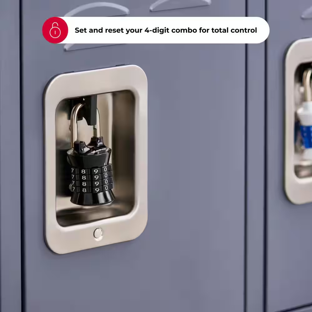 Combination Locker Lock, Resettable, Assorted Colors