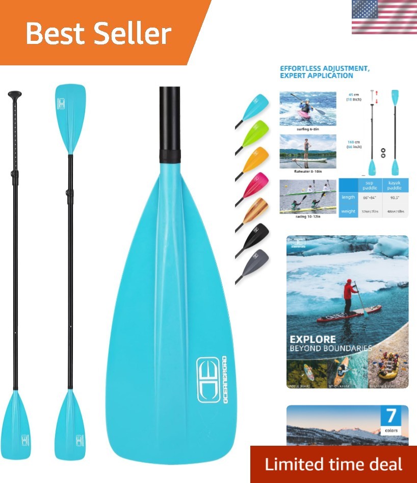 SUP Paddle - Adjustable Stand-Up Paddle for Paddleboard Kayak, Adjustable Alu...