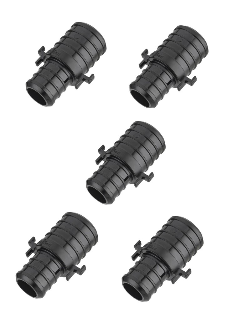 EFIELD 5 PCS Poly Crimp Pex Fitting 1"X 3/4" Straight Coupling With Position Tab