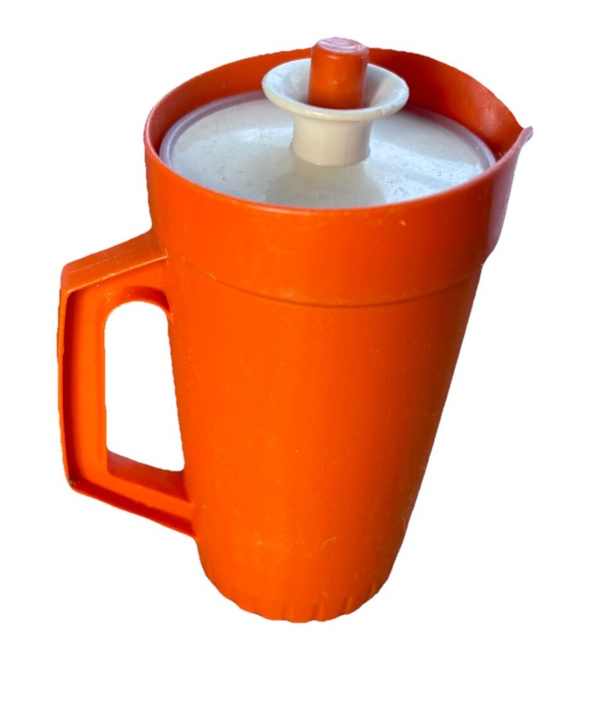 Tupperware Mini Pitcher Burnt Orange 5" x 2" Plastic