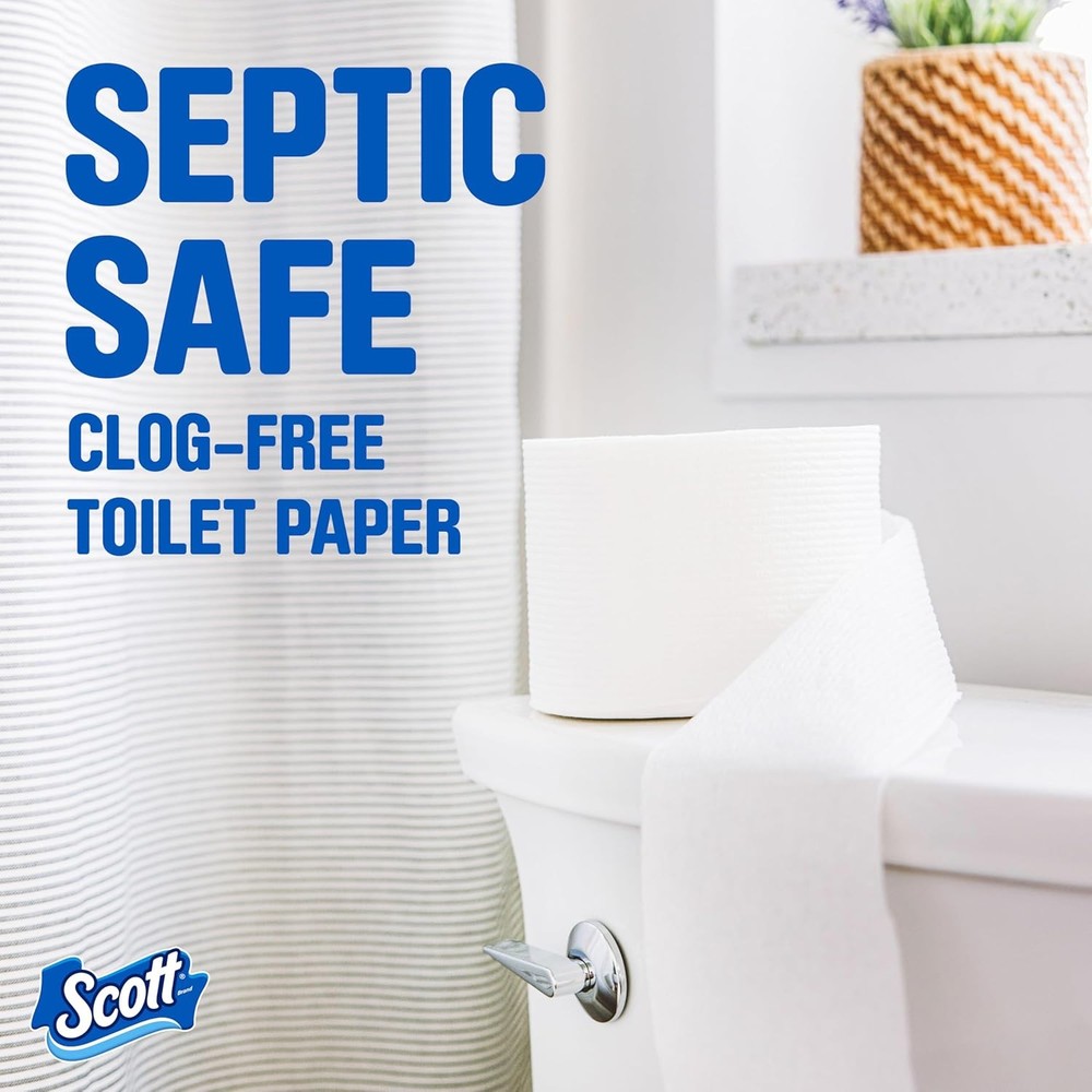 Septic-Safe 1-Ply Bathroom Tissue 12 Double Rolls Soft & Strong