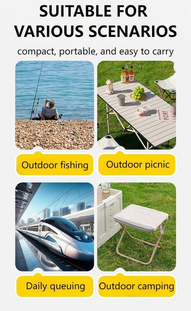 Outdoor Folding Stool Lightweight Foldable Chairs for Outside Waterproof Camp...