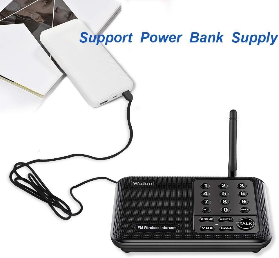 Advanced 10-Channel Wireless Intercom - 5280 Feet Range, 2 Packs Included