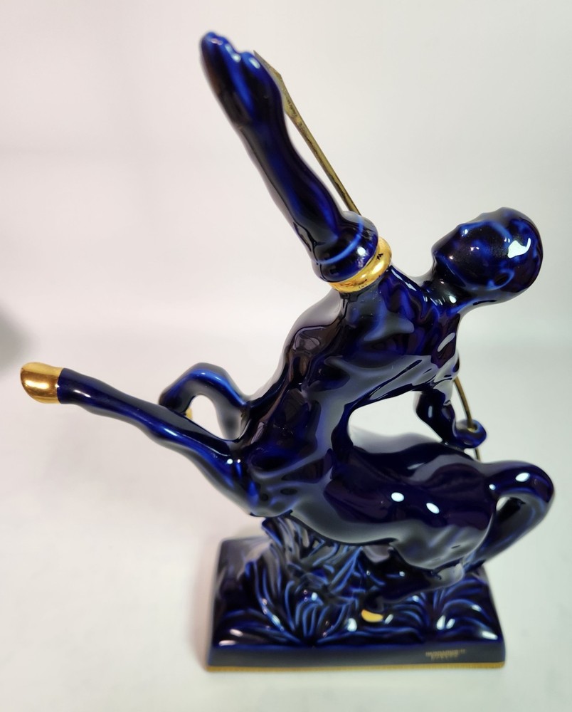 Remy Martin Blue Centaur Ceramic Decanter Empty Vintage Cognac Bottle