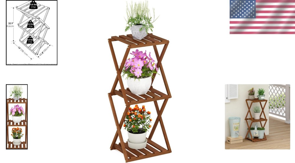 Versatile 3-Tier Outdoor Folding Side Table – Ideal for Any Setting