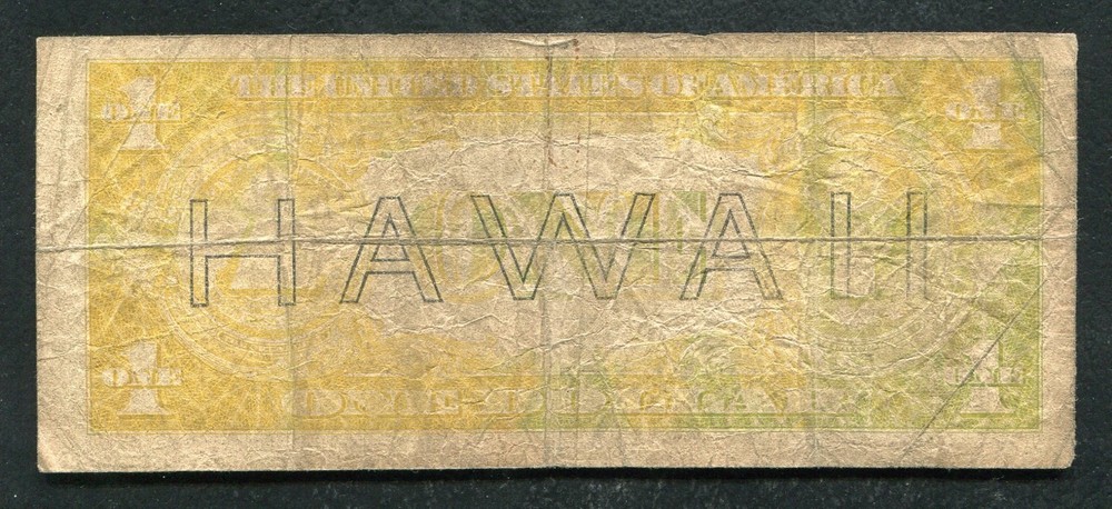 FR. 2300 1935-A $1 “HAWAII” SILVER CERTIFICATE “REVERSE OVERPRINT ERROR”