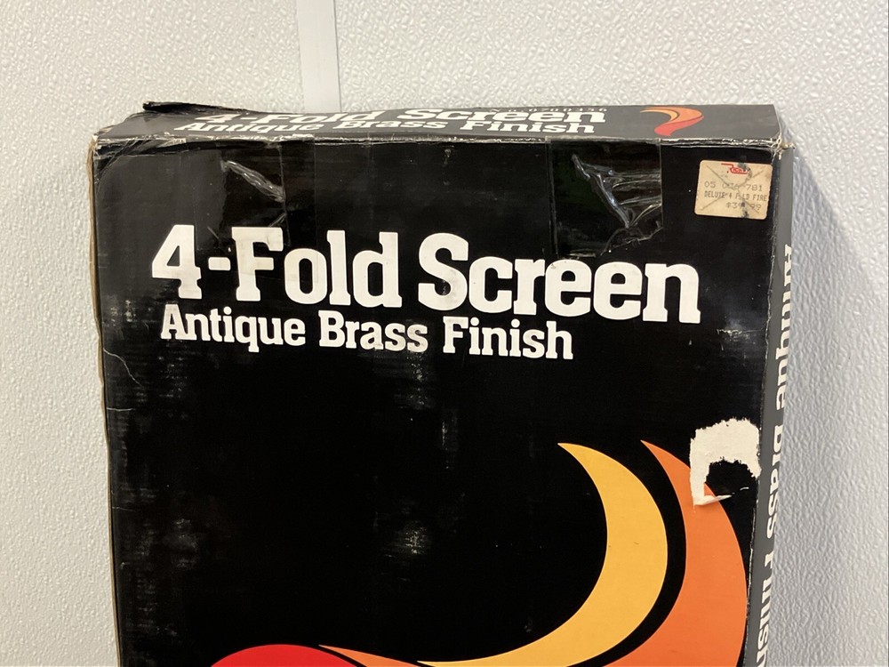 LEWIS HYMAN 1987 VINTAGE FIREPLACE 4 PANEL FOLDING BRASS FIRE SCREEN