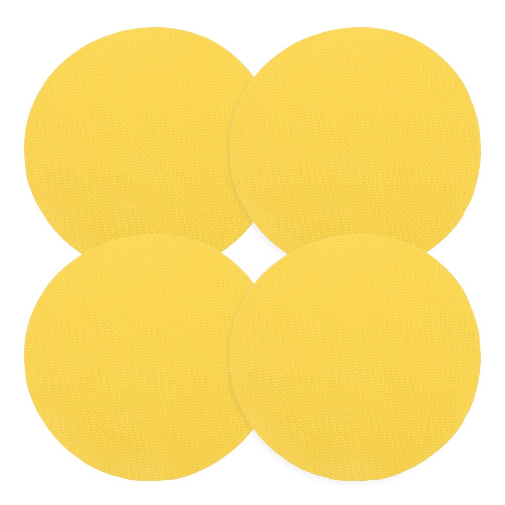 4pcs 5" Silicone Round Texture Jar Opener Pad, Yellow