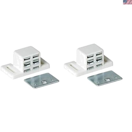 Robust Extra Strong Magnetic Catch with Adjustable Nickel Strike Plate - 2-Pack